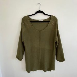 OLIVE GREEN KNIT SWEATER
